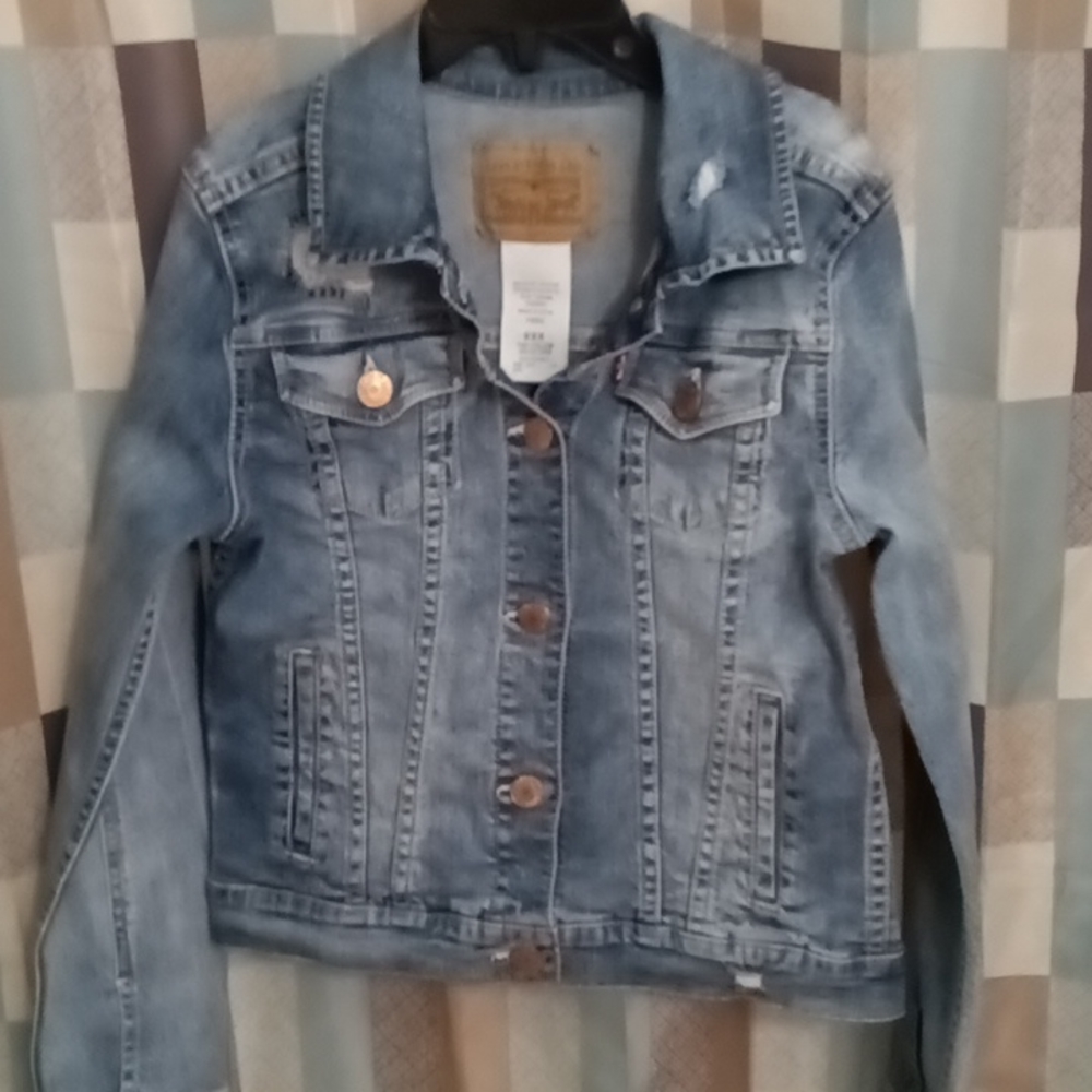 FINAL PRICE LEVI STRAUSS & CO l/s denim jacket w signature bronze buttons 10/12